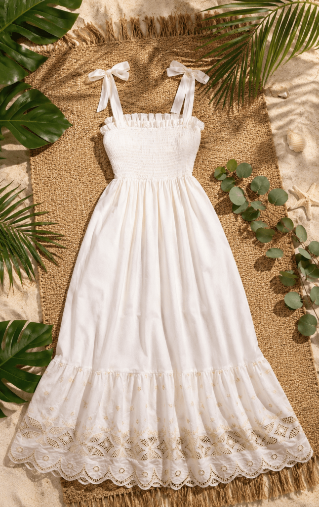 VESTIDO LARGO TIRANTES LAZO
