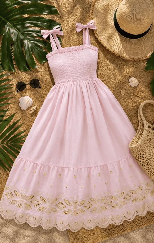 VESTIDO LARGO TIRANTES LAZO