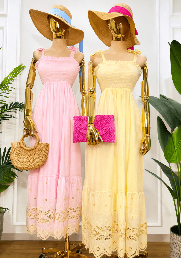VESTIDO LARGO TIRANTES LAZO