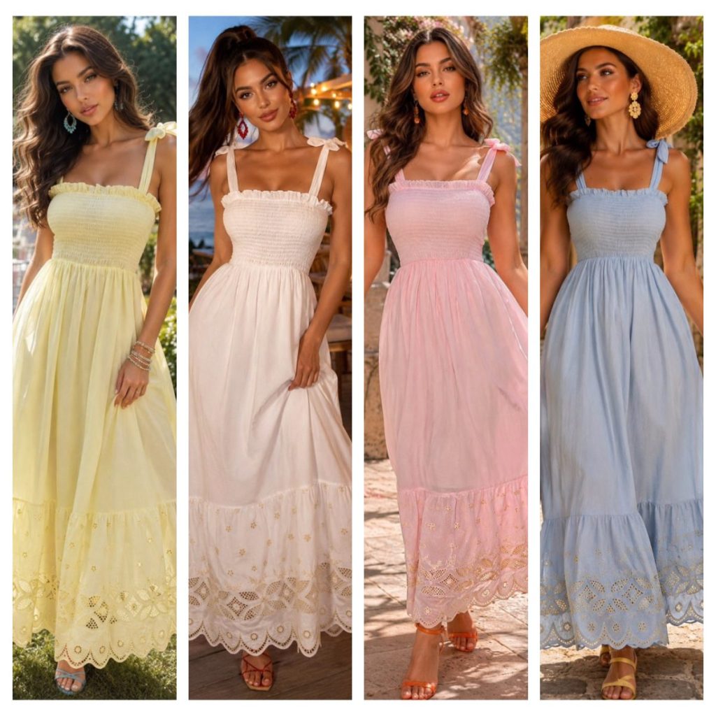 VESTIDO LARGO TIRANTES LAZO