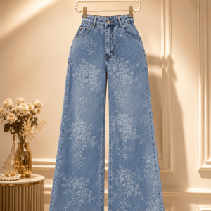JEANS CON GRABADO FLORAL