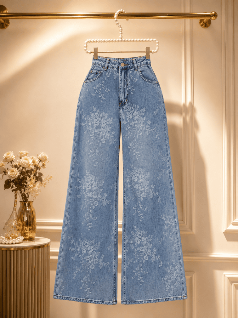 JEANS CON GRABADO FLORAL