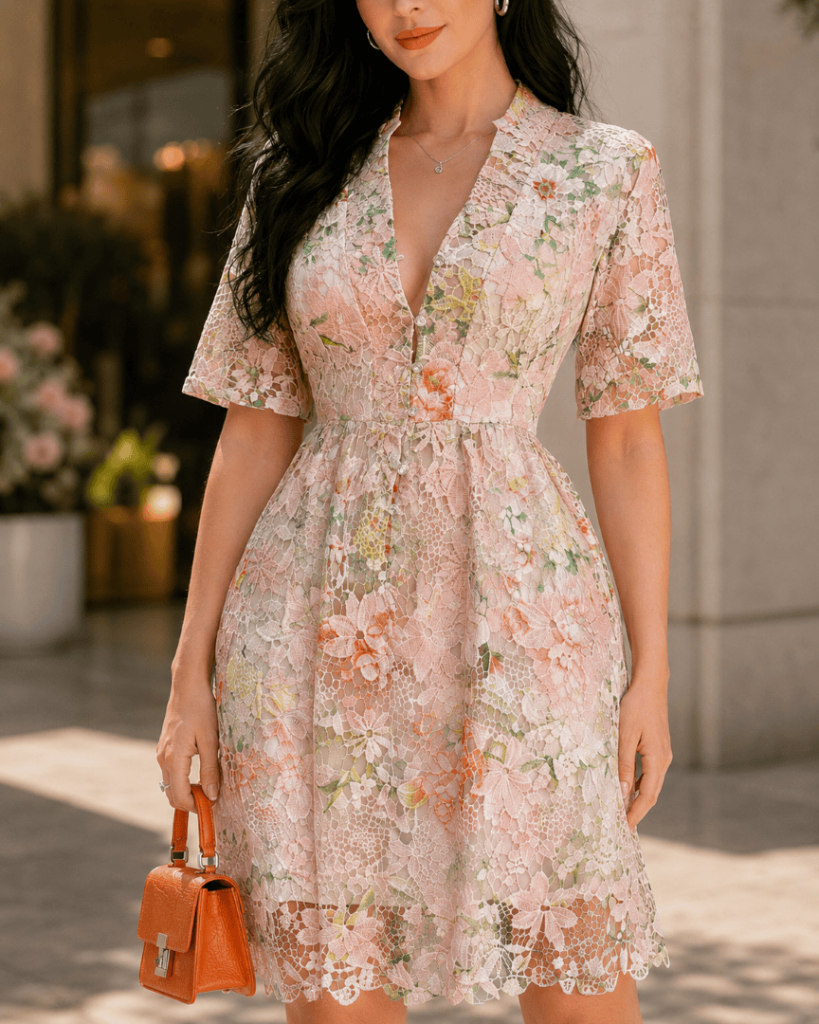 VESTIDO BELLEZA FLORAL GUIPUR