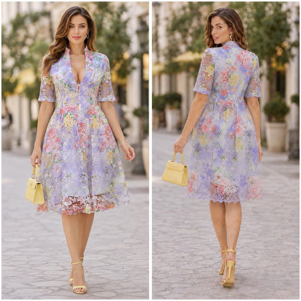 VESTIDO BELLEZA FLORAL GUIPUR
