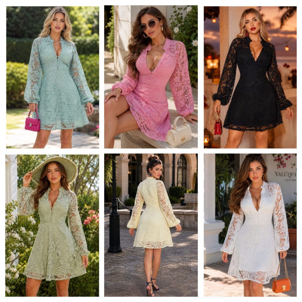 VESTIDO CORTO DE GUIPUR