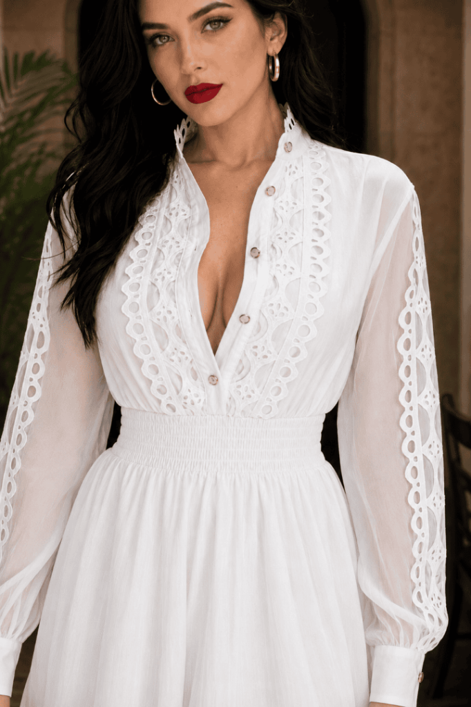 VESTIDO ROMÁNTICO CON ENCAJE