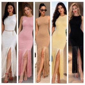 VESTIDO CON FLEQUILLOS