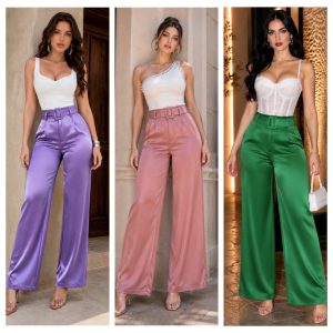 PANTALON SATINADO CON CINTURON