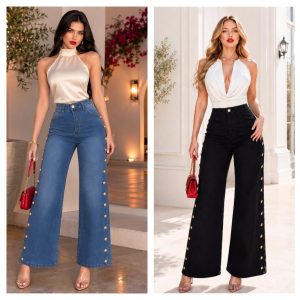 JEANS CON BOTONES DORADOS