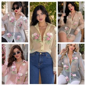 BLUSA CON BORDADO FLORAL