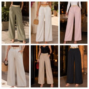 PANTALON BASICO CON CINTURON ELASTICO