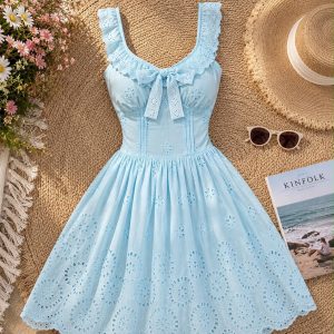 VESTIDO CORTO CON ENCAJE