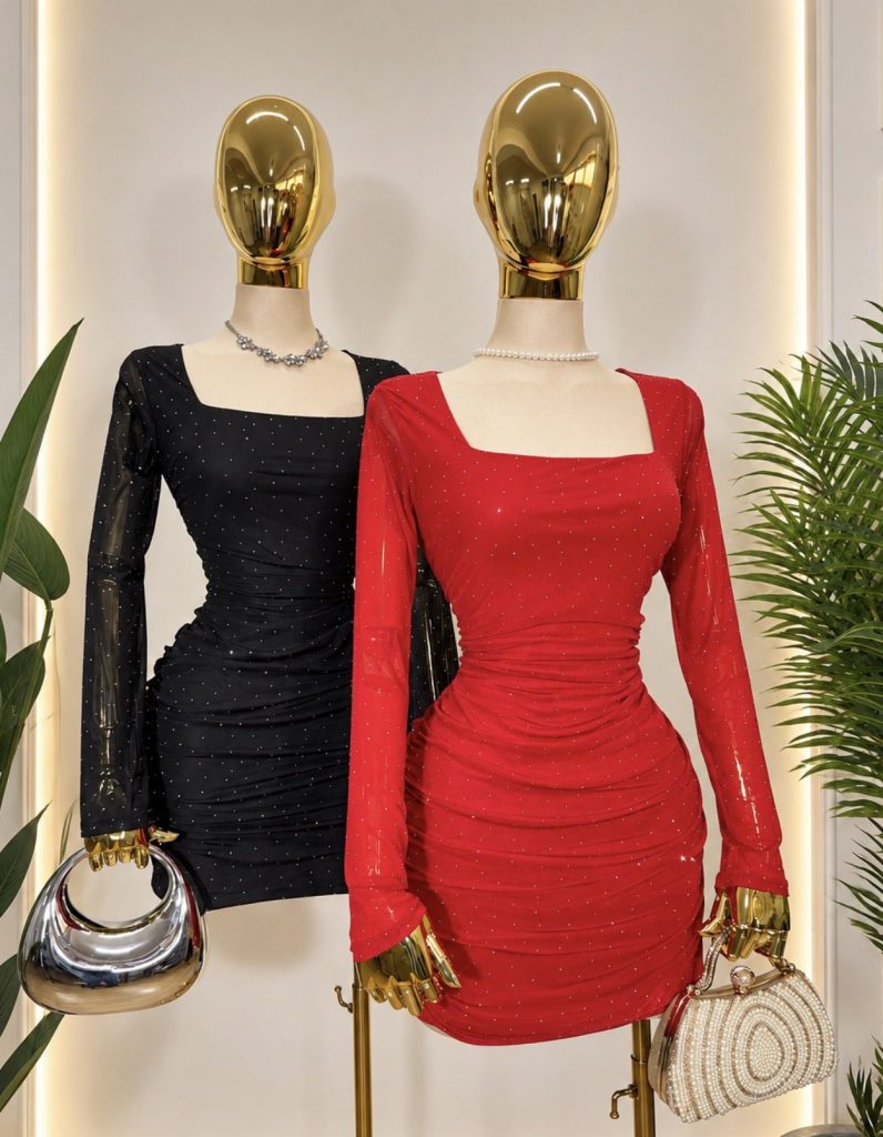 VESTIDO CON BRILLOS