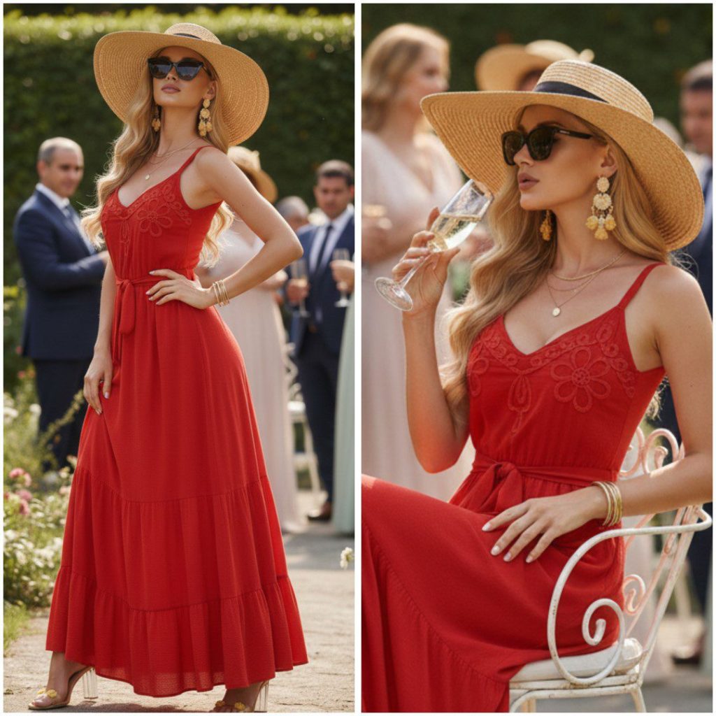 MAXIVESTIDO BORDADO MONOCROMÁTICO