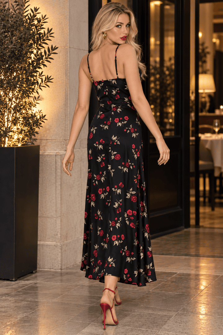 VESTIDO ESTAMPADO CON CINTA