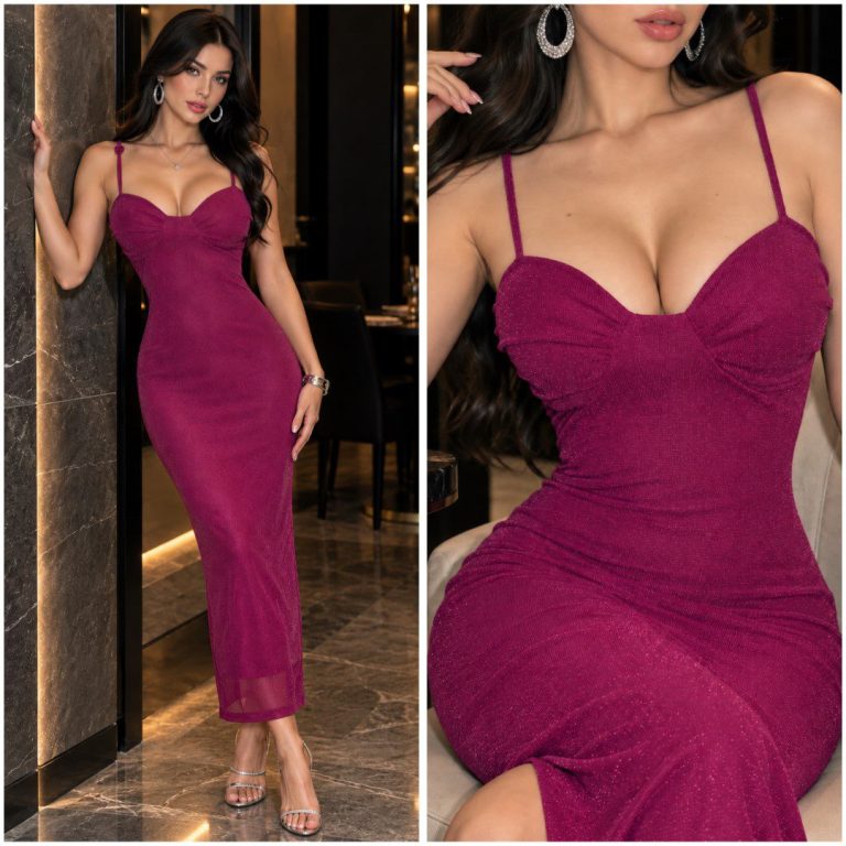 VESTIDO MIDI CON DESTELLOS