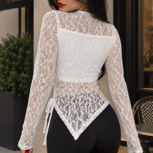BLUSA DE ENCAJE ASIMETRICA