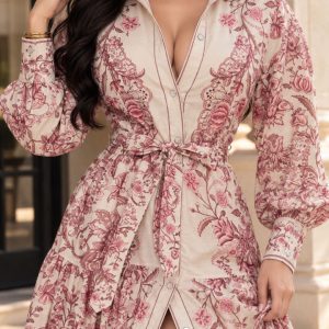 MAXIVESTIDO FLORAL CON CINTA