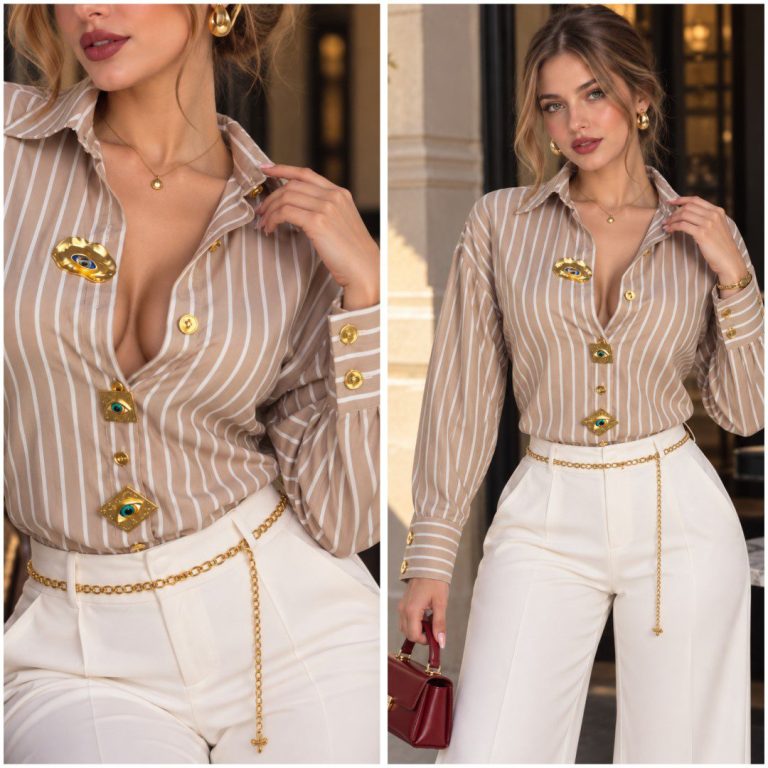 BLUSA CON PINES DECORATIVOS