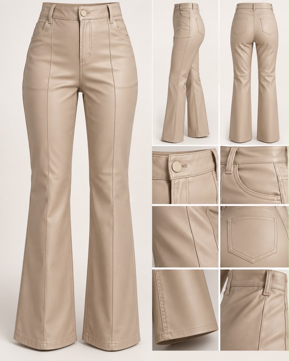 PANTALON SEMI ACAMPANADO DE VINIPIEL